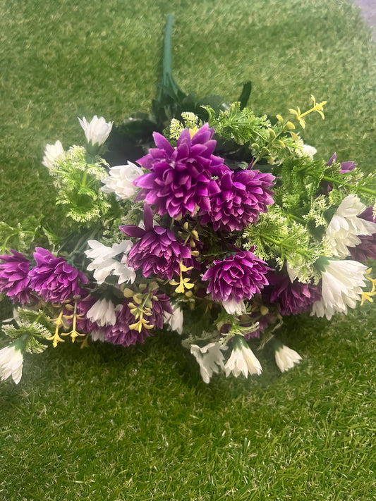 44cm BABY CHRYSANTHEMUM & FOLIAGE PURPLE