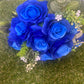 10 HEAD ROYAL BLUE LARGE ROSE BUNCH