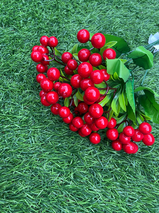 37cm BERRY BUSH FOLIAGE RED