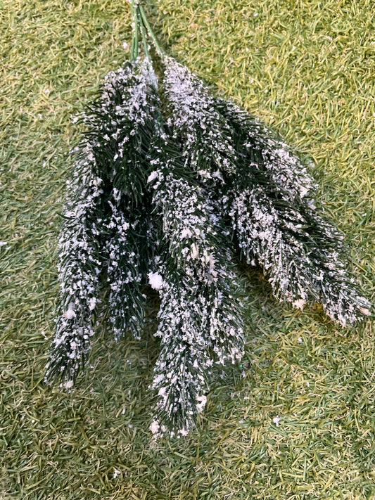 FLOCKED SNOWY NEEDLE PINE BUNCH