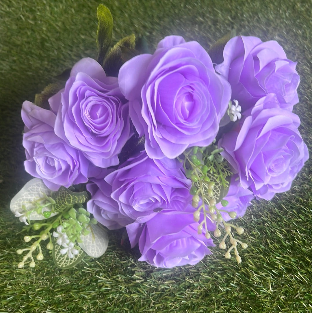 10 HEAD ROSE BUNCH LILAC