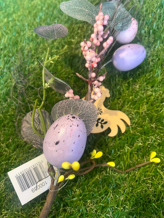 45cm LILAC EGG CHICKEN MIX BRANCH