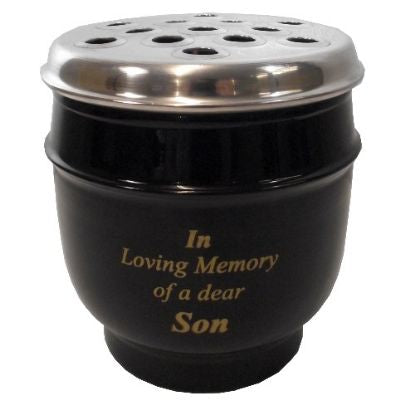 DELUXE METAL GRAVE POT SON