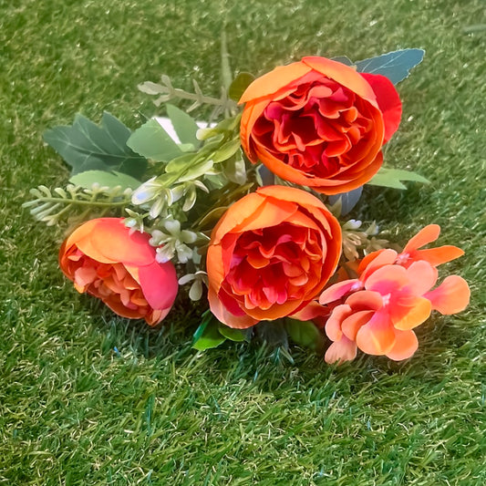 MINI RANUNCULUS HYDRANGEA BUNCH ORANGE