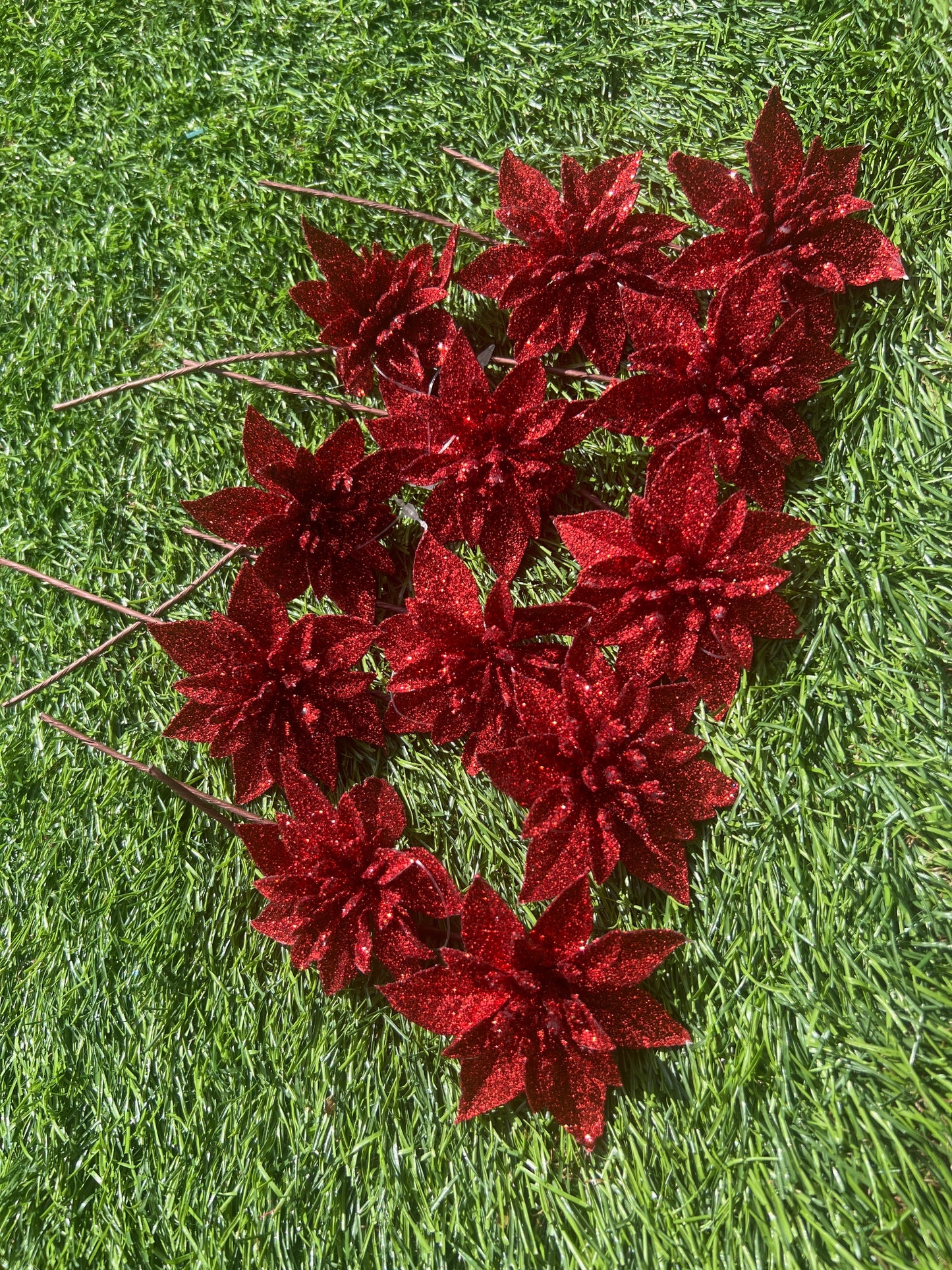 PK12 DINKY POINSETTIAS GLITTER