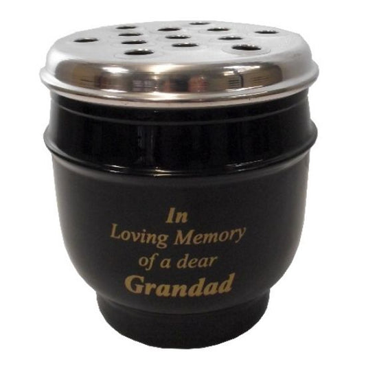 DELUXE METAL GRAVE POT GRANDAD