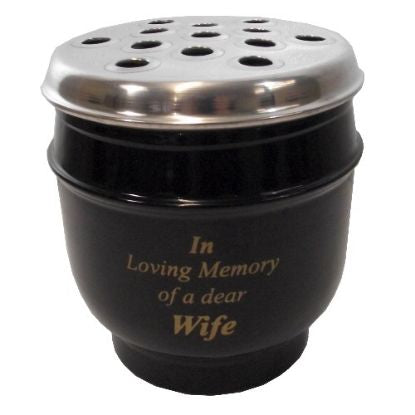 DELUXE METAL GRAVE POT WIFE