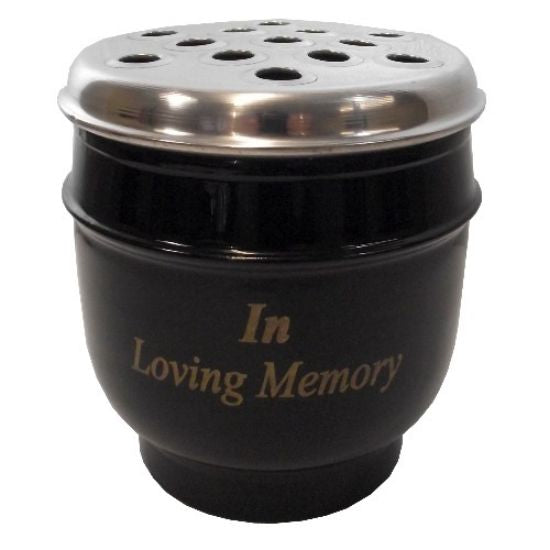 DELUXE METAL GRAVE POT IN LOVING MEMORY