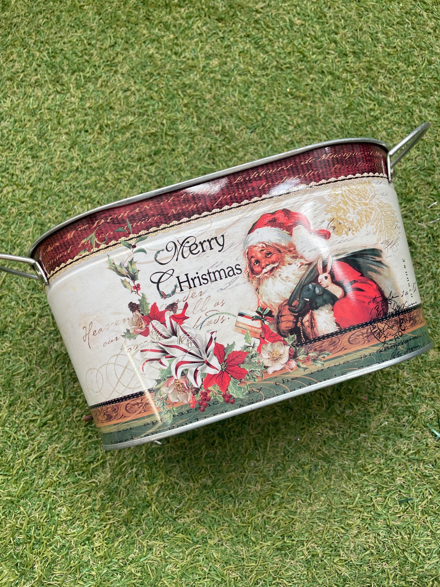 FATHER CHRISTMAS OVAL PLANTER