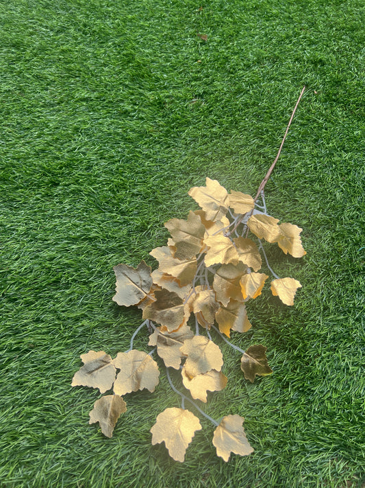 METALLIC CHRISTMAS LEAF BRANCH GOLD