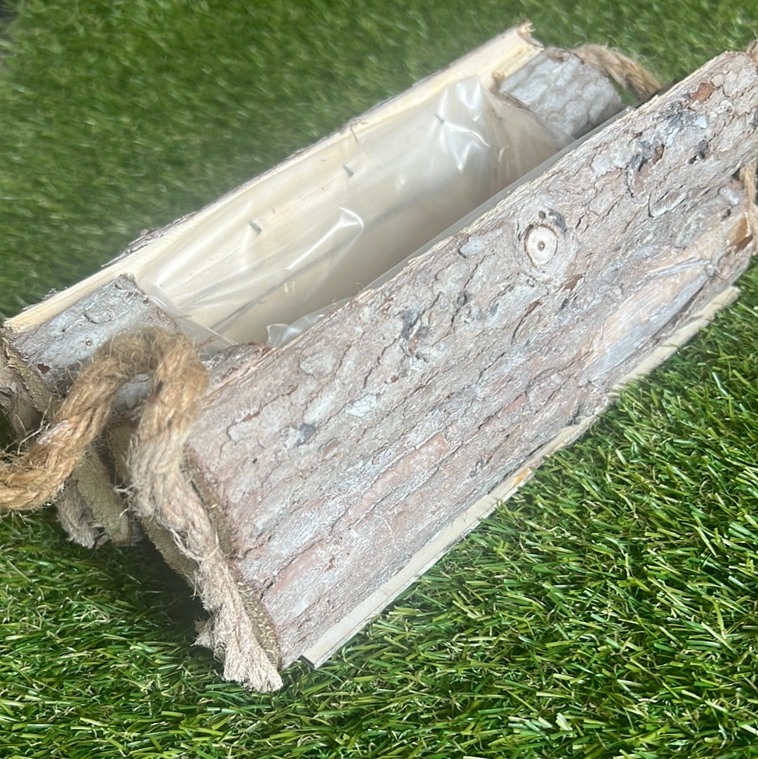 RECTANGLE RUSTIC BARK PLANTER