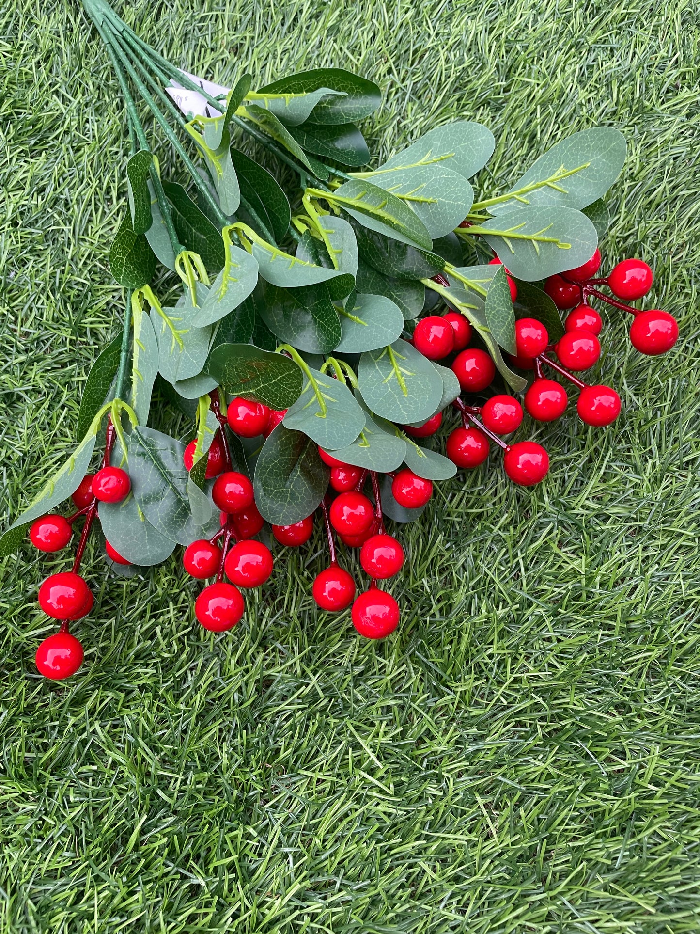 38cm LARGE RED SPRING BERRY BUSH