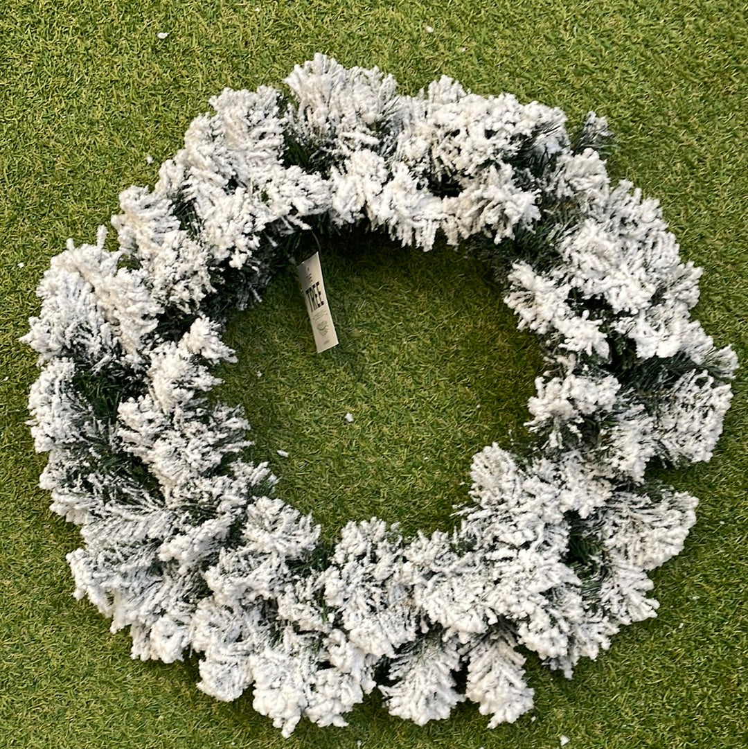 50cm FROSTED TIPPED DELUXE WREATH