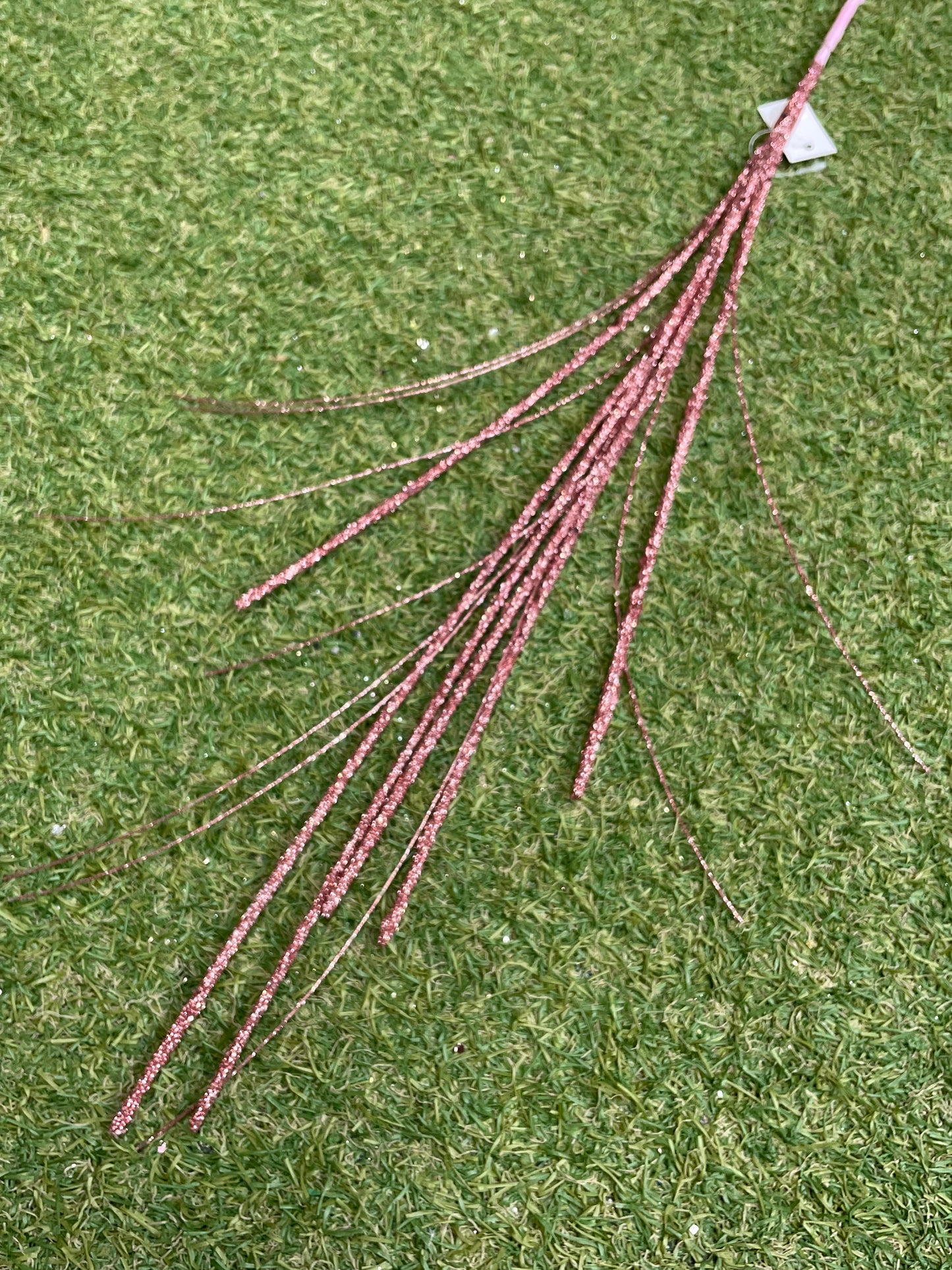 66cm PINK GLITTERED GRASS SPRAY