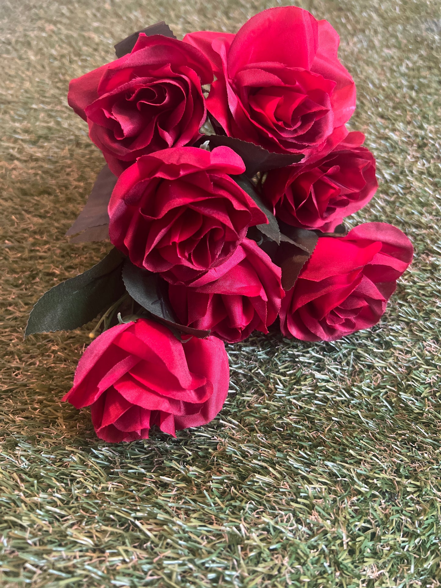 BUDGET 7 HEAD ROSE BUNCH BURGUNDY