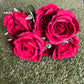 44cm  REAL LOOK ROSE BUNCH RED