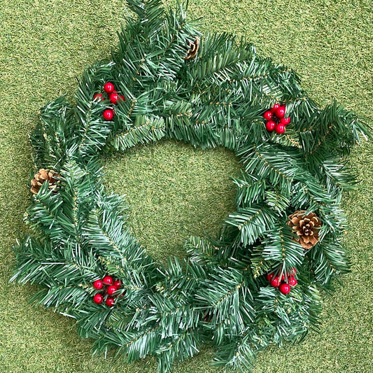 50cm (20inch) SPRUCE WREATH WITH CONES