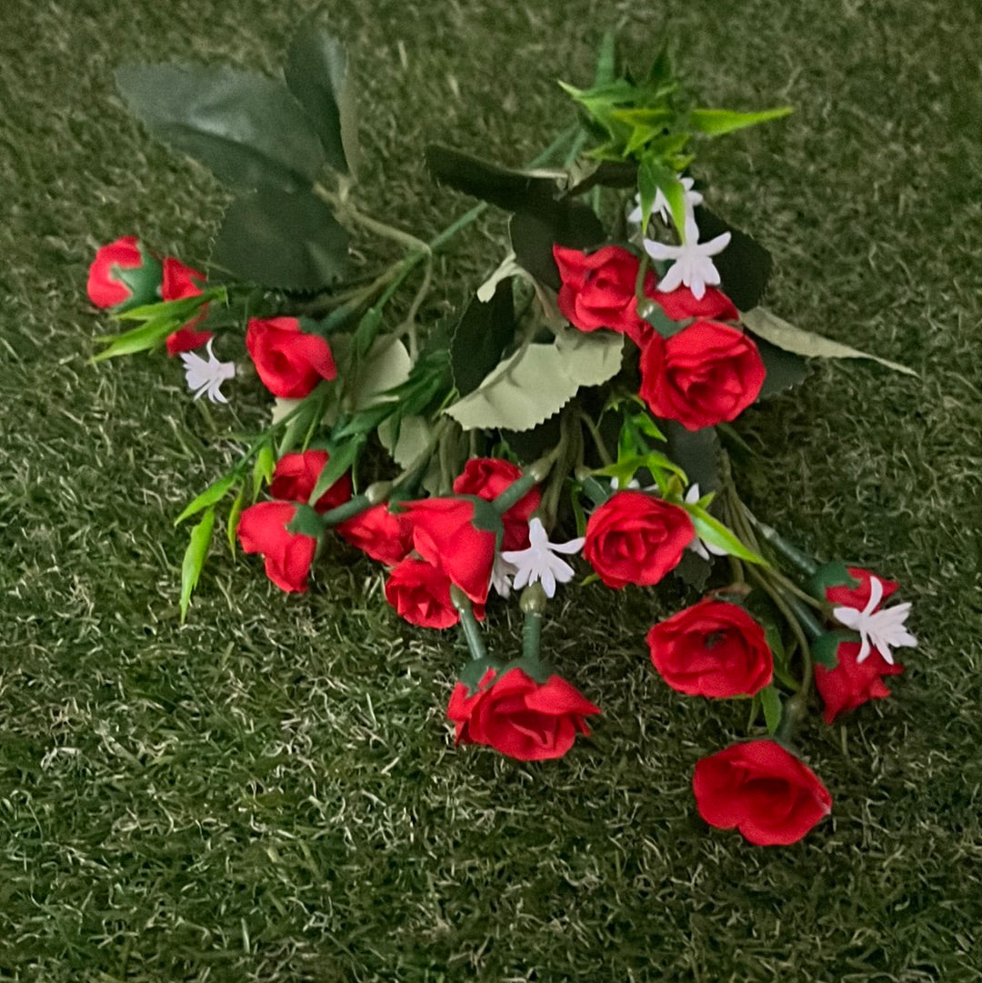 MINI HEAD ROSE BUNCH RED