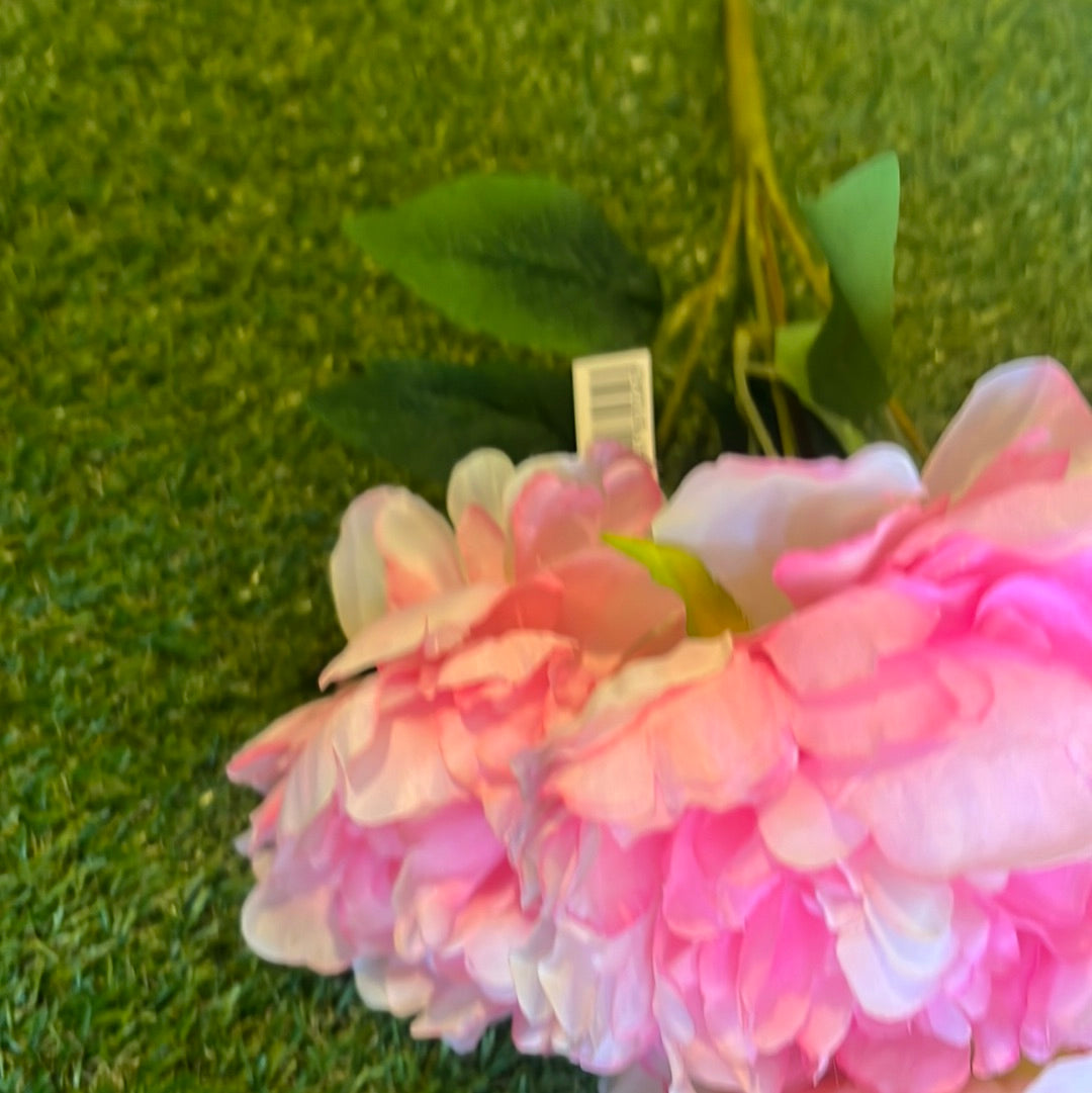 SOFT LARGE PEONY BUNCH 5 HEAD PINK