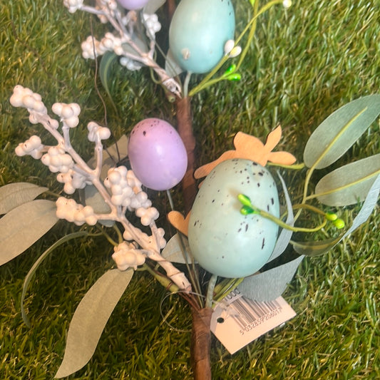 66cm LARGE BLUE EGG BUNNY LEAF SPRAY