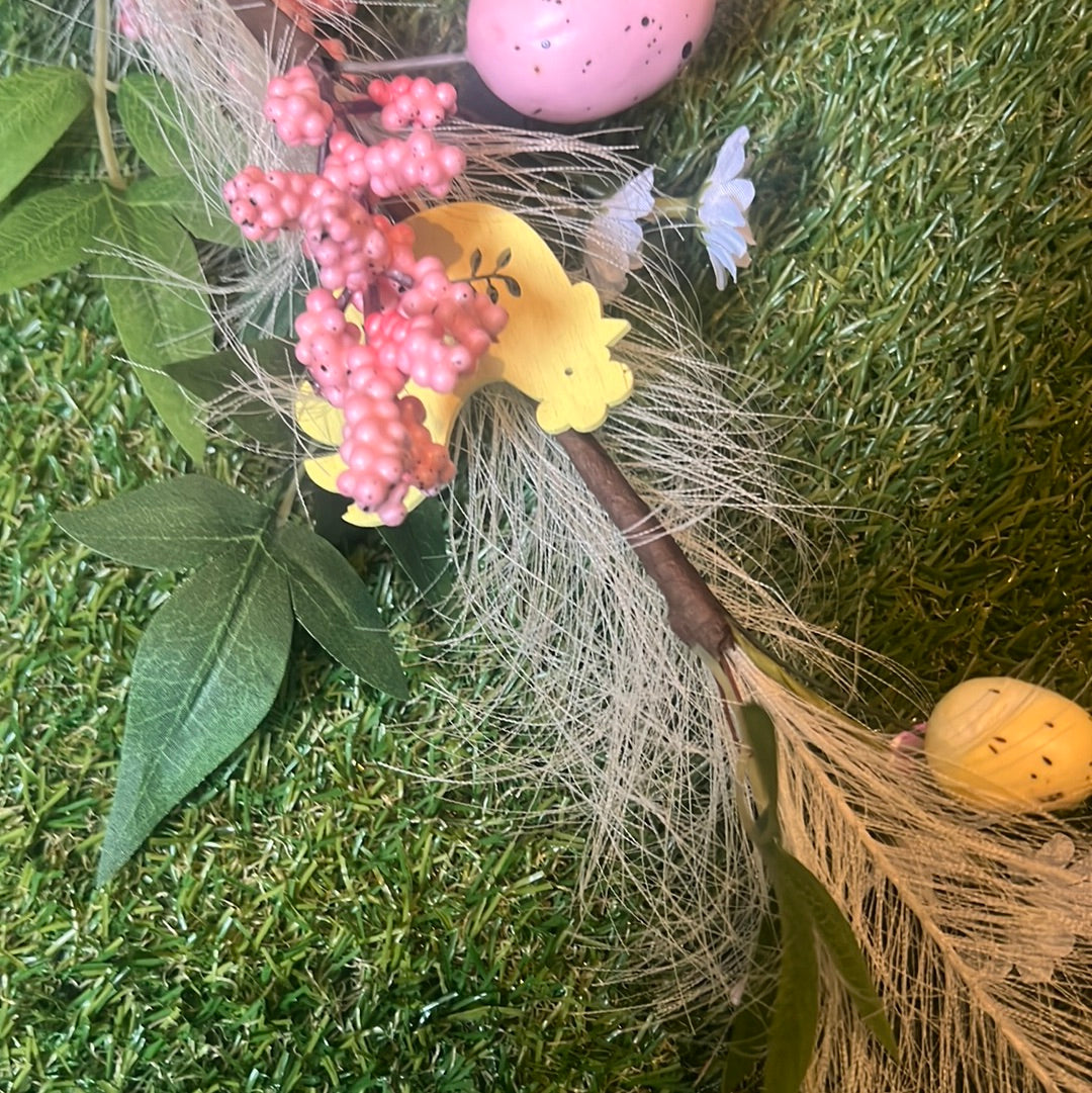 70cm EGG & FEATHER SPRING BRANCH