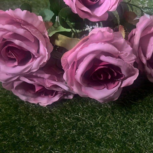 44cm REAL LOOK ROSE BUNCH VINTAGE PINK