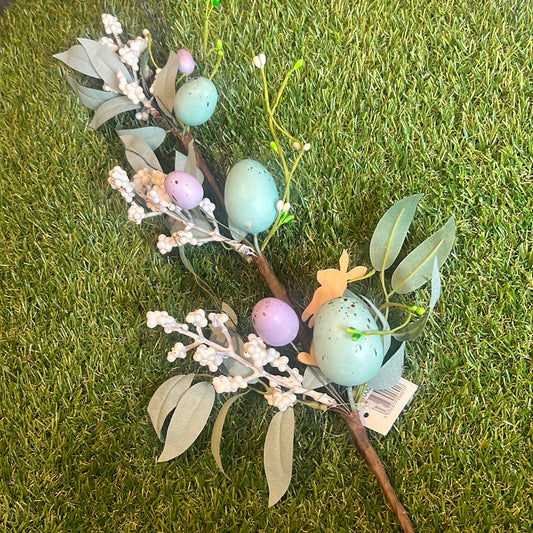 66cm LARGE BLUE EGG BUNNY LEAF SPRAY