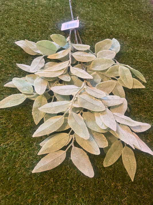 74CM DELUXE FROSTED SAGE LEAF SPRAY