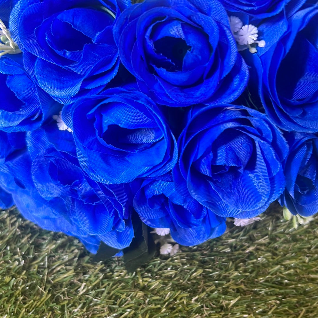 41cm 24 HEAD ROSEBUD BUNCH ROYAL BLUE