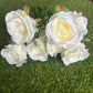 44cm REAL LOOK ROSE BUNCH IVORY