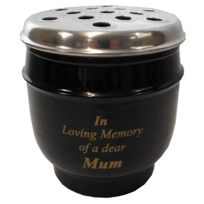 DELUXE METAL GRAVE POT MUM