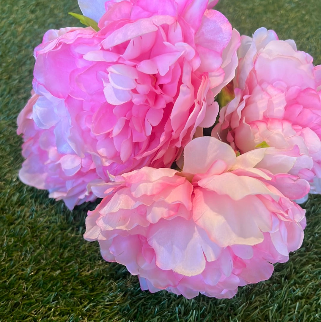 SOFT LARGE PEONY BUNCH 5 HEAD PINK