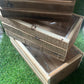 HEAVT DUTY SET 3 WOODEN PLANTERS