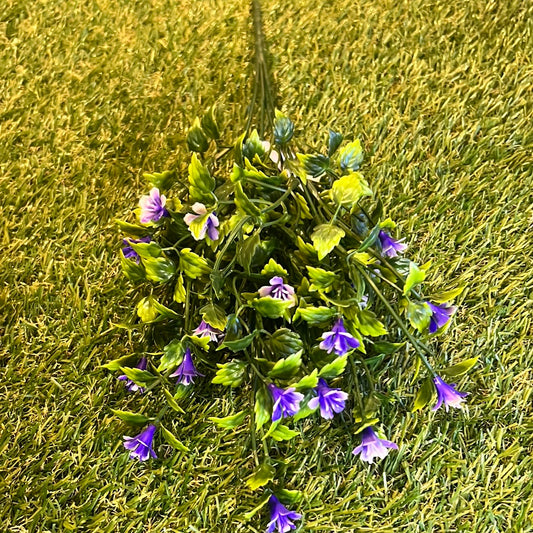 37cm COLOURED PLASTIC FLOWER BUSH PURPLE