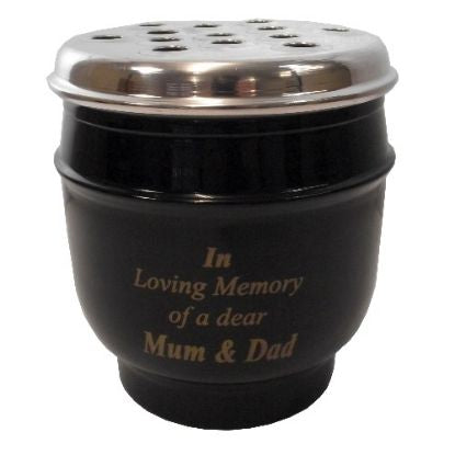 DELUXE METAL GRAVE POT MUM & DAD