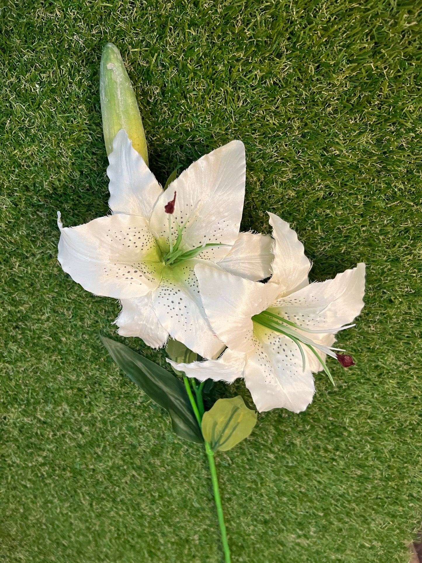 DOUBLE RIPPLE EDGE TIGER LILY SPRAY IVORY