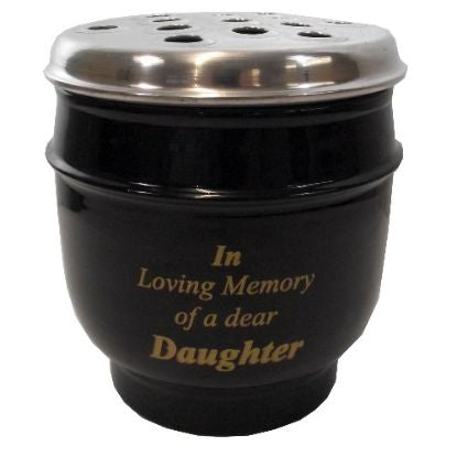 DELUXE METAL GRAVE POT DAUGHTER