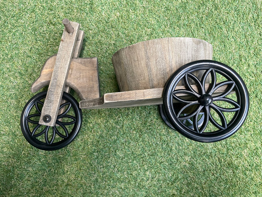 30cm WOODEN TRIKE PLANTER WITH POT