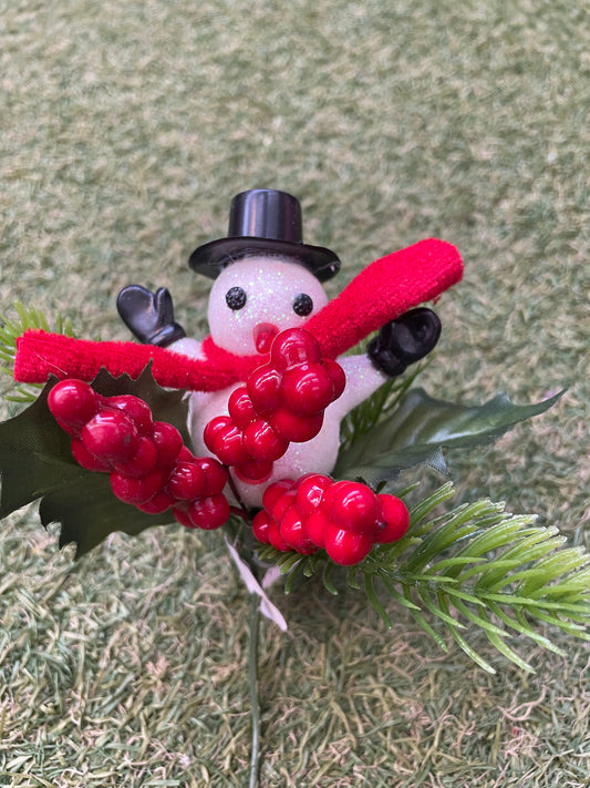 SNOWMAN BERRY SPRUCE PICK