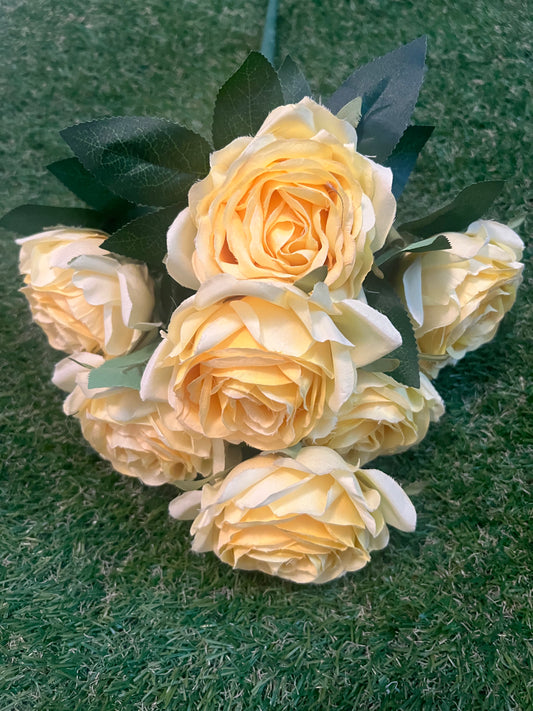 40cm LARGE YELLOW ROSE BUNCH