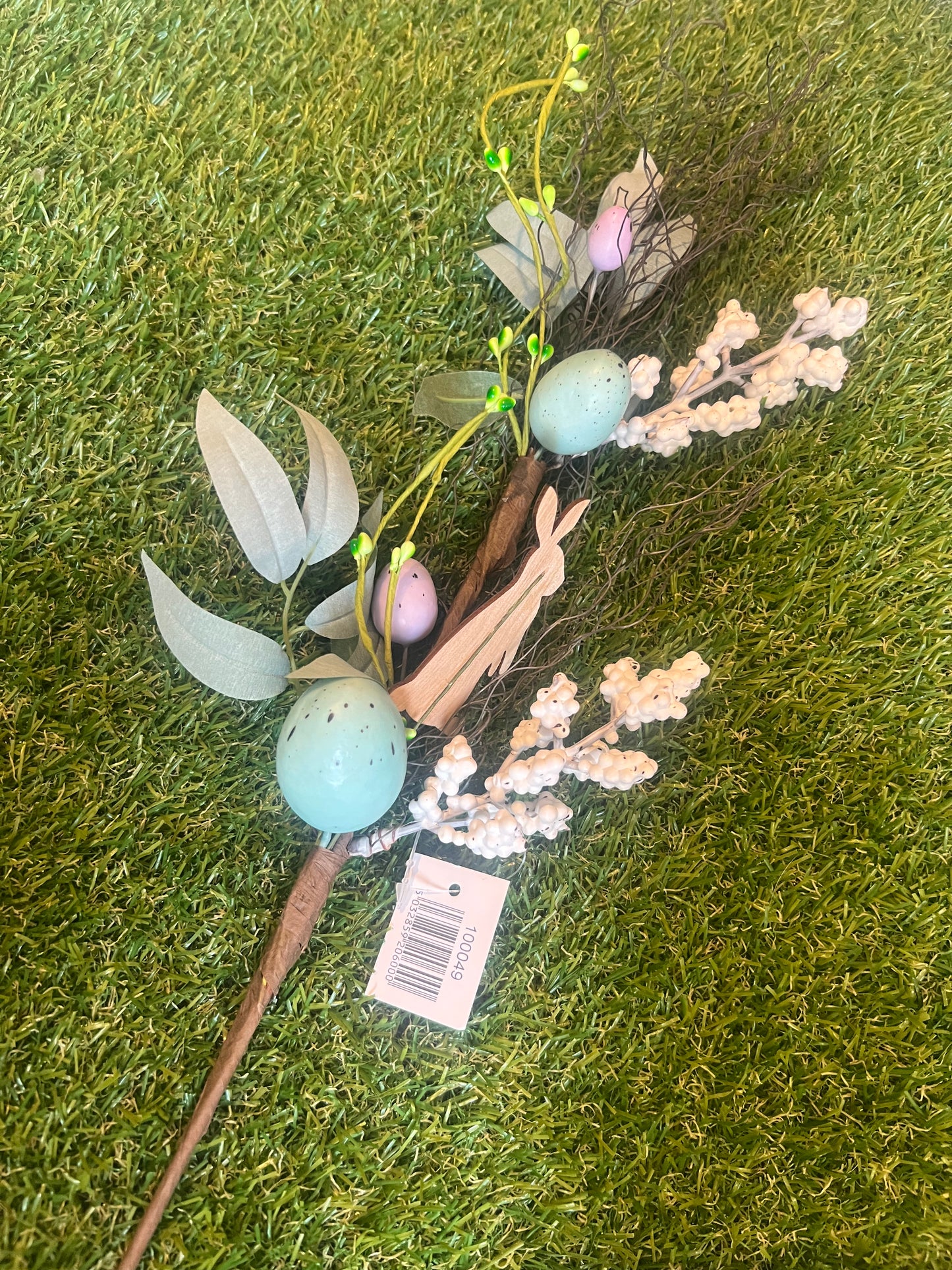 46cm BLUE EGG BUNNY BRANCH