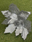 28cm OIL EFFECT POINSETTIA SILVER