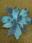 28cm OIL EFFECT POINSETTIA ICE BLUE