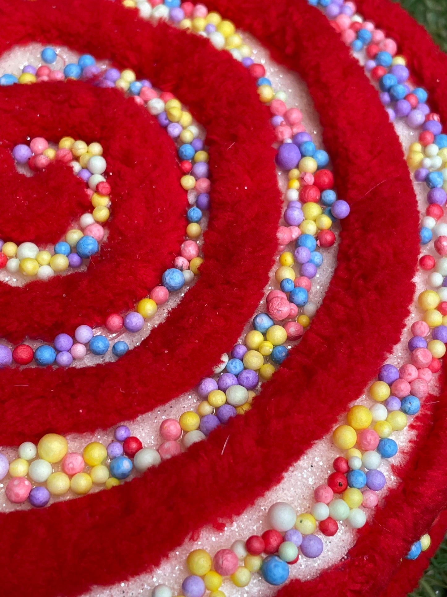 15x43cm GIANT RED SPECKLE GLITTER LOLLIPOP