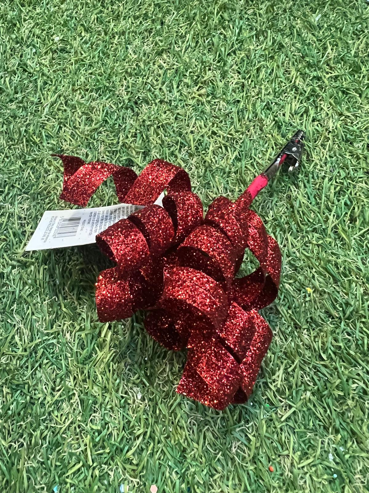 RED GLITTER CURLY PICK (9 BUNCH)