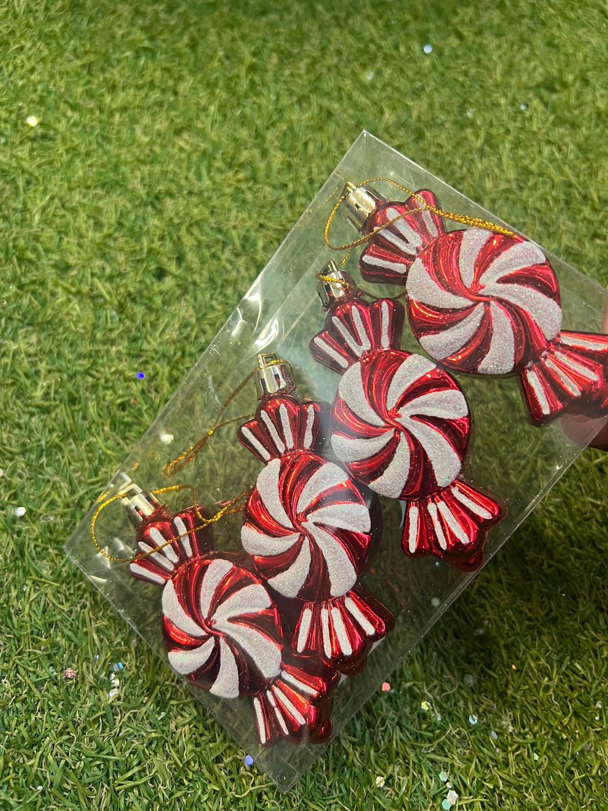 PK4 RED WHEEL CANDY BAUBLES 9cm