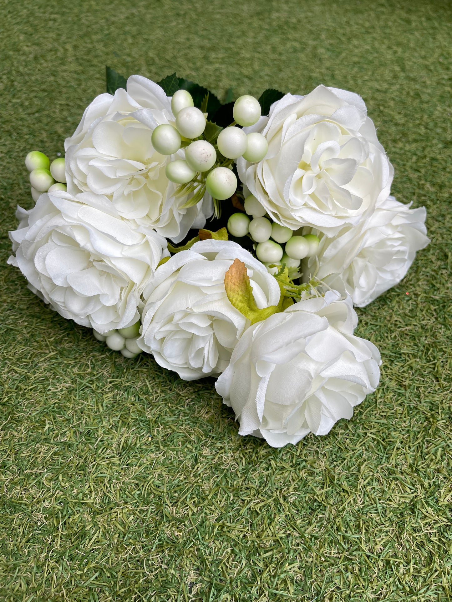 43CM CAMELLIA ROSE BUSH IVORY