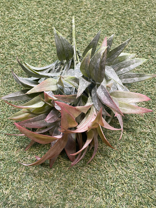 40cm AUTUMN FLOCKED LEAF BUNCH ORANGE / GREEN