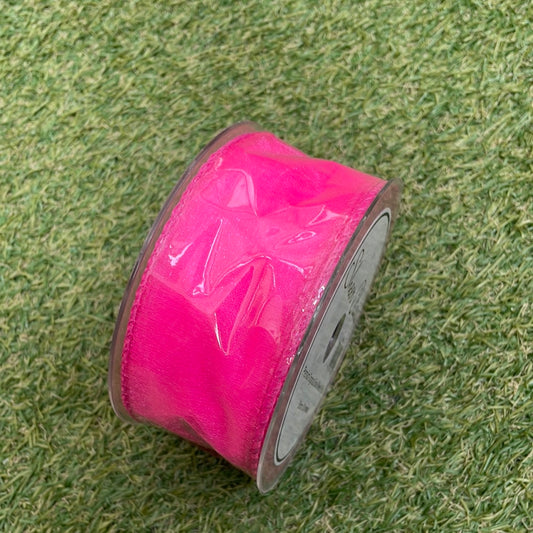 50mm ORGANZA WIRED RIBBON CANDY PINK