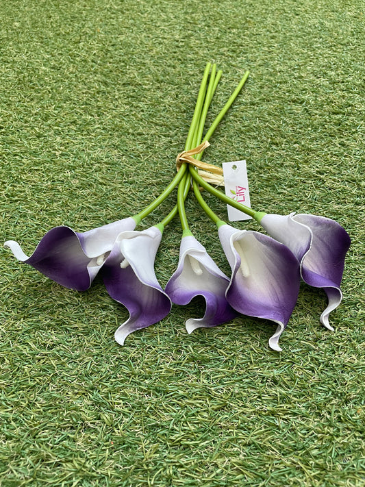 LILAC REAL TOUCH CALLA LILY BUNCH 5 stems